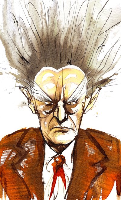 Edgard Varèse, American composer of French origin (1883-1965); caricature by Neale Osborne